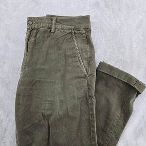 Universal Works Chino Pants Mens 32 Green Cotton Twill Military Workwear Slim